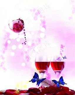 酒杯浓情移门图片