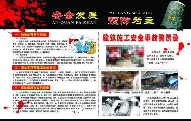 安全发展预防为主展板图片psd模版下载