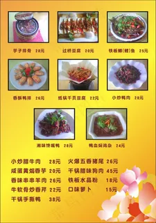 精品菜谱金黄背景