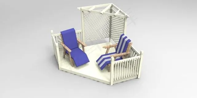 园林铺装面积2把椅子