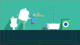 扁平 浴室 卡通 矢量