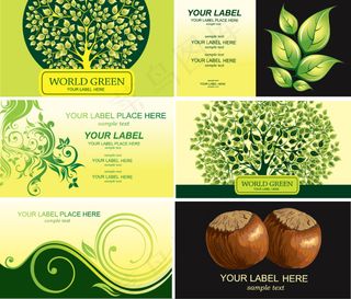 绿色花纹卡片矢量设计素材