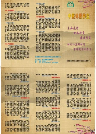 中医体质分类三折页图片