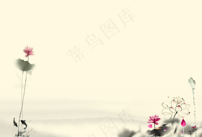 荷花背景封面(5197X3543(DPI:300))psd模版下载