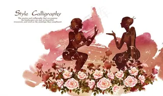 美女鲜花塑身图片