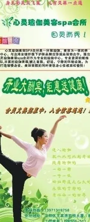 瑜伽展架 瑜伽易拉宝 美容展架 绿...