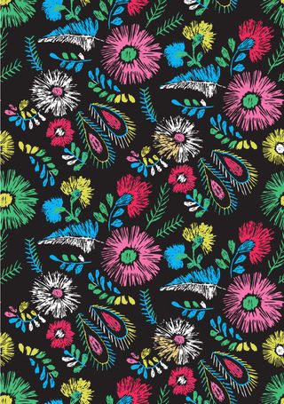 复古彩铅花纹背景矢量素材