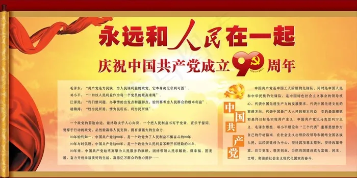 建党90周年板报cdr矢量模版下载