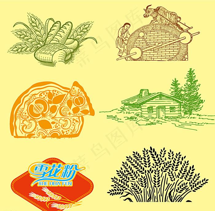 创意农产品插画图片ai矢量模版下载