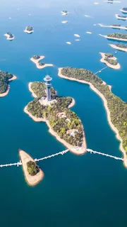 海上的众多小岛高清摄影图片