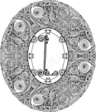 手绘插画矢量字体的字母L