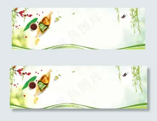 中国风端午节美食粽子电商海报背景