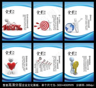 企业文化展板PSD模板下载