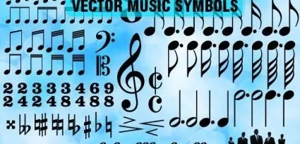 向量的音乐符号ai矢量模版下载