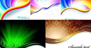 精力充沛的、丰富多彩的螺旋背景矢量...