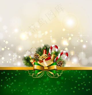 圣诞装饰背景01——矢量素材