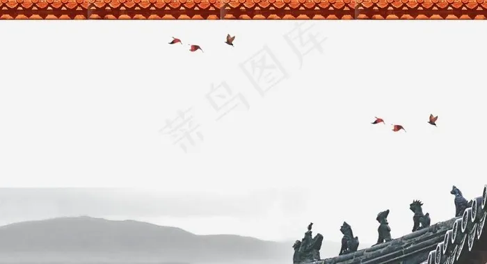 水墨 背景图片psd模版下载
