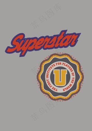 卡通图案T恤图案设计图文组合