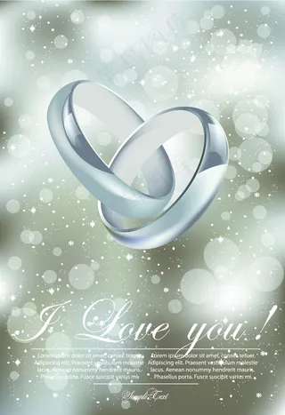 浪漫钻戒矢量图