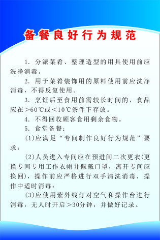 备餐良好行为规范cdr矢量模版下载