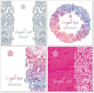 彩色花朵婚礼卡片矢量素材