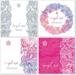 彩色花朵婚礼卡片矢量素材