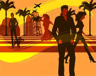 绚丽光带背景矢量花纹素材