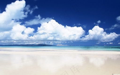 蓝天 海滩图片