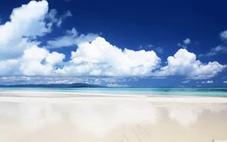 蓝天 海滩图片