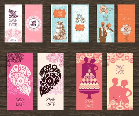 浪漫花纹婚礼邀请卡矢量素材(426X426)eps,ai矢量模版下载