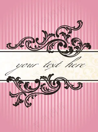 粉红条纹黑色花纹背景矢量素材