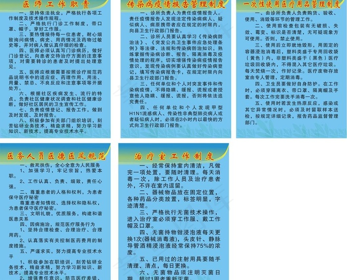 诊所制度表图片