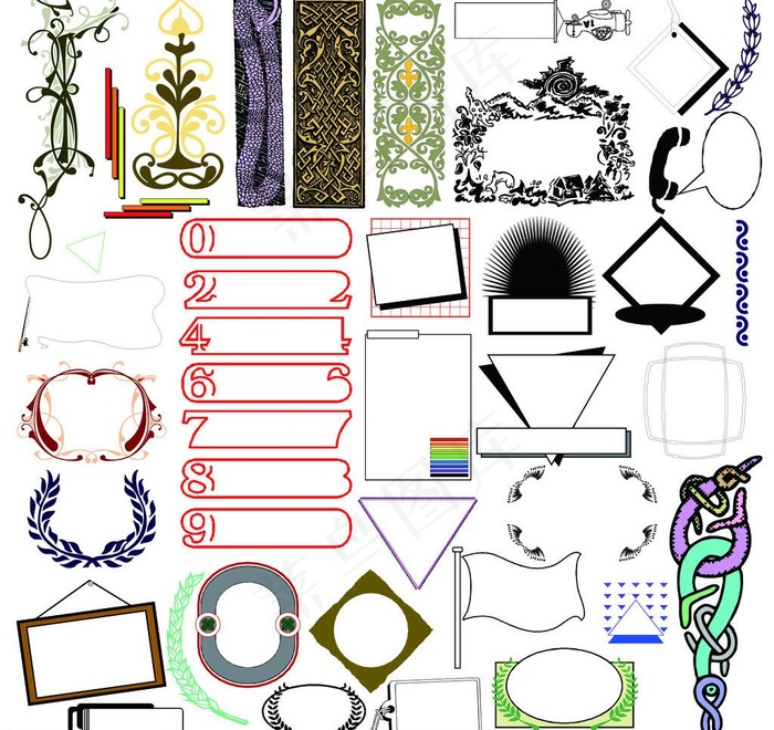 花边旗帜边角设计图片