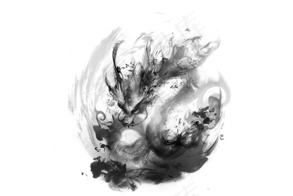 水墨龙3psd模版下载