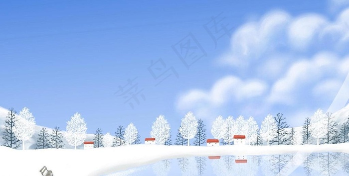 卡通雪景背景图片