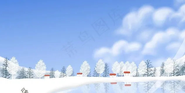 卡通雪景背景图片