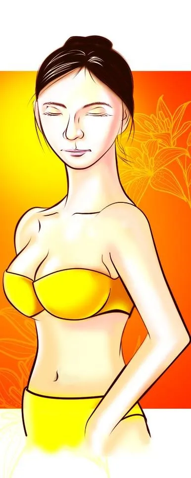 手绘美女图片psd模版下载