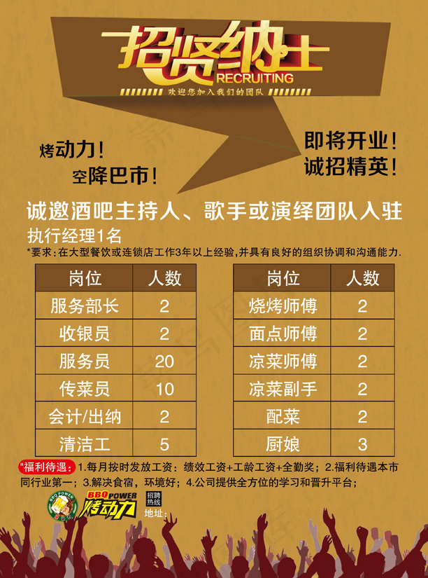 烤动力招聘彩页psd模版下载