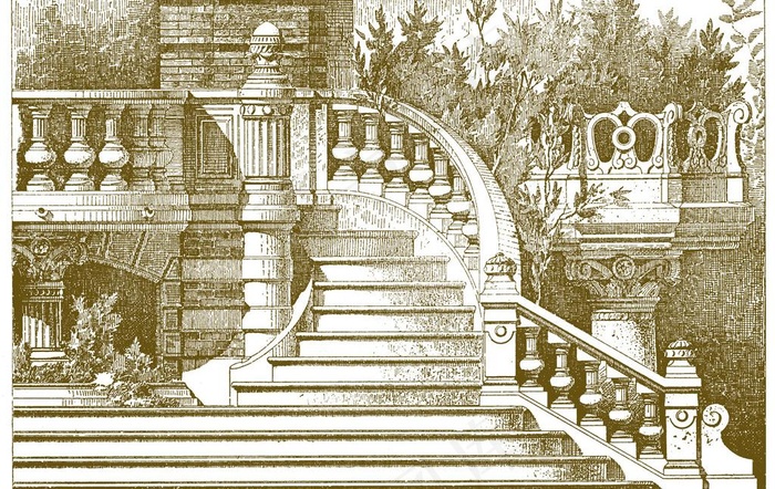 手绘欧式怀旧建筑图片