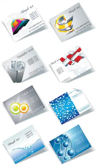 清爽的商务名片设计矢量素材