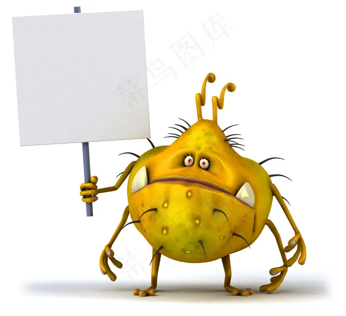 卡通细菌与广告牌图片