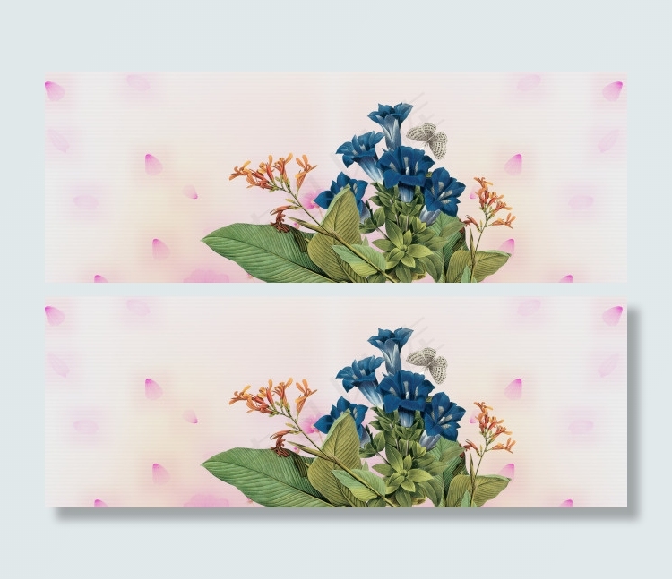 手绘花卉复古背景图案