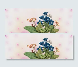 手绘花卉复古背景图案