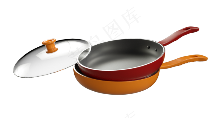 C4D通用厨房锅具模型