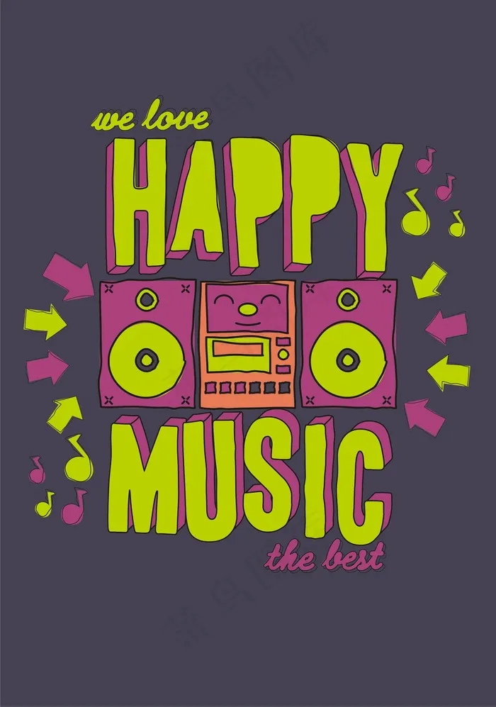 T恤图案设计图文组合英文字体