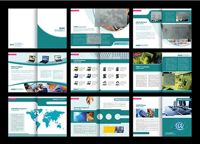 商务绿色画册(5031X3437(DPI:300))psd模版下载