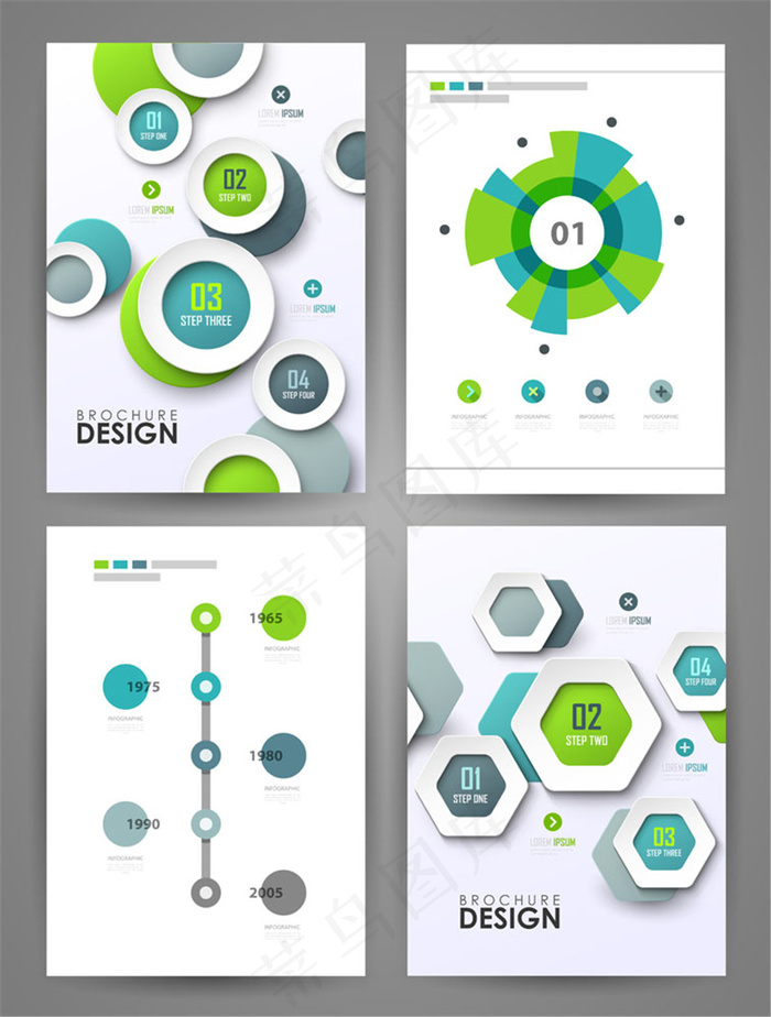 绿色立体圆环画册图片