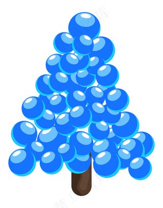 蓝色球的圣诞树