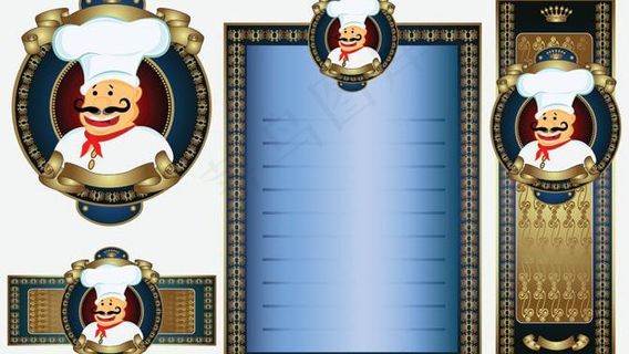 欧式花纹菜单矢量素材图片