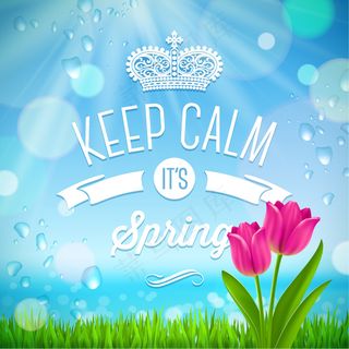 春季艺术字背景矢量素材